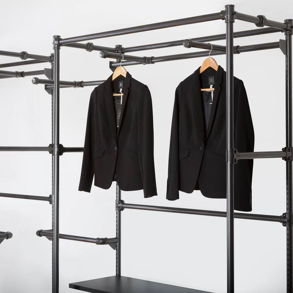 Pipeline 48 in. W Anthracite Gray Hangbar with 2-Faceouts for Wall Units (Pack of 2) by Econoco - Image 2