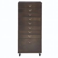 Becker 9-Drawer Antique Bronze Metal Storage Cart by Home Decorators Collection