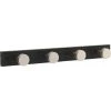 18 in. L Black and Nickel Industrial Round Knob Hook Rail by Home Decorators Collection