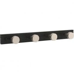 18 in. L Black and Nickel Industrial Round Knob Hook Rail by Home Decorators Collection