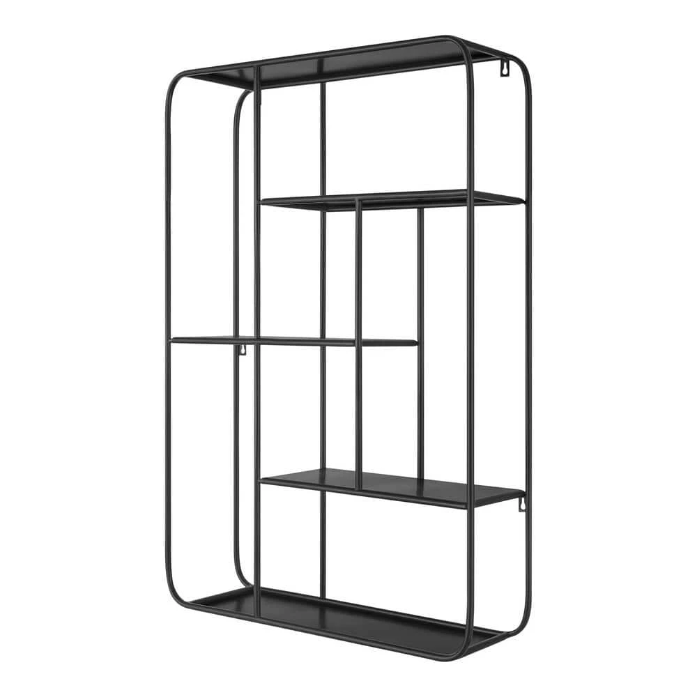 Industrial Black Metal Wall Shelf (23 in. W x 33 in. H) by Home Decorators Collection