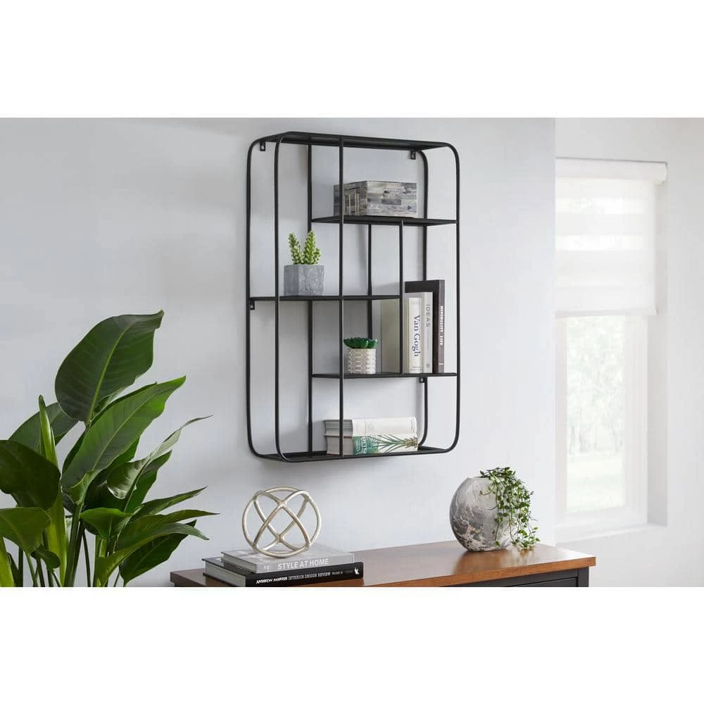 Industrial Black Metal Wall Shelf (23 in. W x 33 in. H) by Home Decorators Collection - Image 2