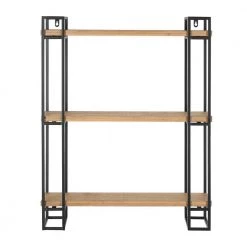 30 in. H x 24 in. W x 8 in. D Wood and Black Metal Wall-Mount Bookshelf by Home Decorators Collection