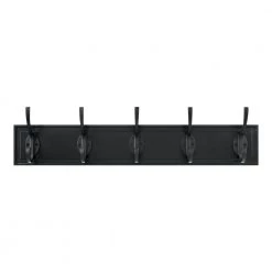 Snap Install 27 in. Black Hook Rack with 5 Matte Black Hooks by Home Decorators Collection