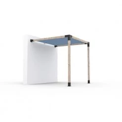 8 ft. x 8 ft. Wall Mount Pergola Kit with Denim Shade Sail, for 4x4 Wood by TOJA GRID