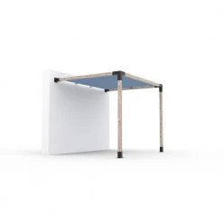 8 ft. x 10 ft. W Wall Mount Pergola Kit with Denim Shade Sail, for 4x4Wood by TOJA GRID