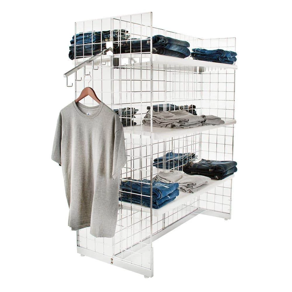 50 in. L x 25 in. W Chrome Grid Panel Gondola Base by Econoco - Image 4