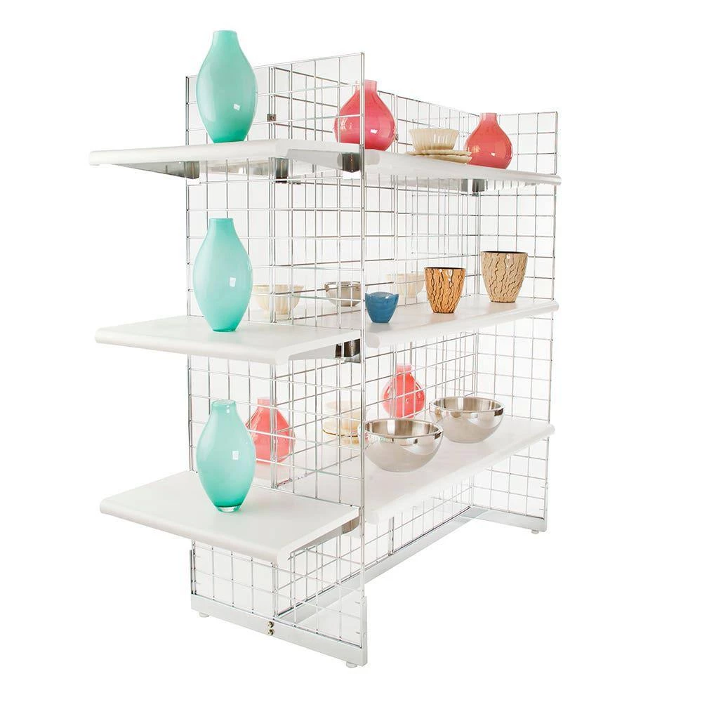 50 in. L x 25 in. W Chrome Grid Panel Gondola Base by Econoco - Image 5