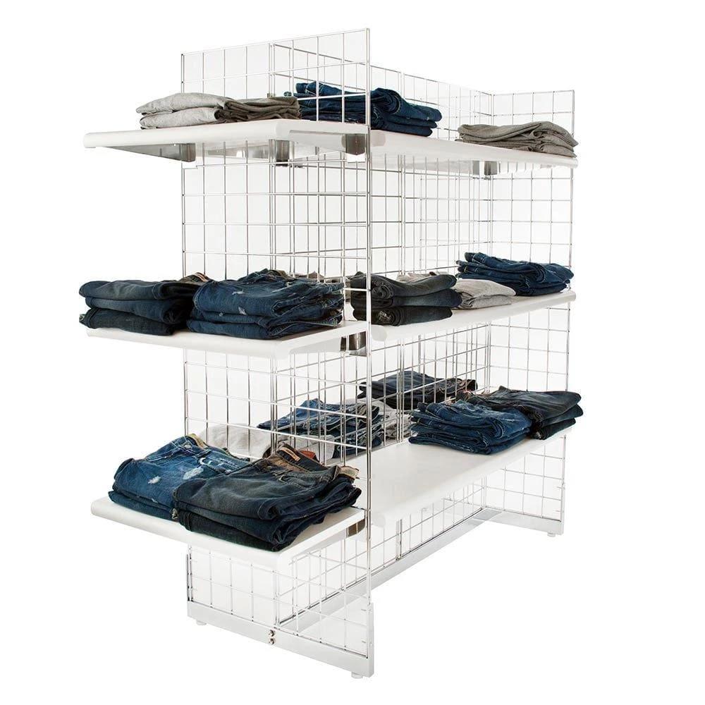 50 in. L x 25 in. W Chrome Grid Panel Gondola Base by Econoco - Image 3