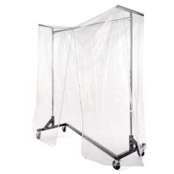 64 in. W x 70 in. H Clear Vinyl Cover with Metal Support Bars for RZK/7, RZK/8 and RZK8RNG Metal Rolling Garment Racks by Econoco