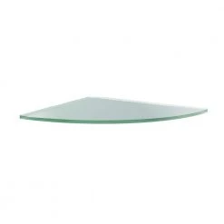 Legacy 9.75 in. L x 9.75 in. W Clear Glass Corner Shelf by Home Decorators Collection
