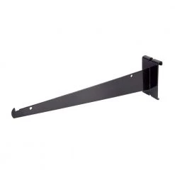 12 in. Black Shelf Bracket for Glass Shelving (Pack of 48) by Econoco