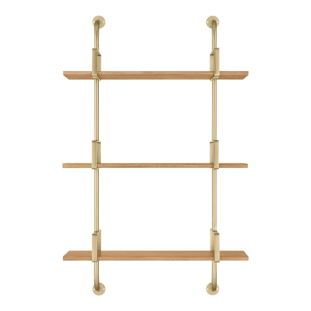 Gold Metal and Natural Wood Wall Shelf (21 in. W x 34 in. H) by Home Decorators Collection - Image 5