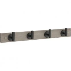 Rustic 18 in. L Gray and Black Post Hook Rail by Home Decorators Collection