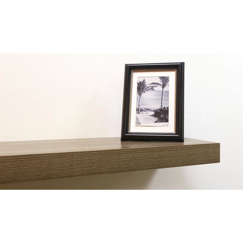 23.6 in. W x 10.2 in. D x 2 in H Driftwood Gray Oak Floating Shelf by Home Decorators Collection - Image 5