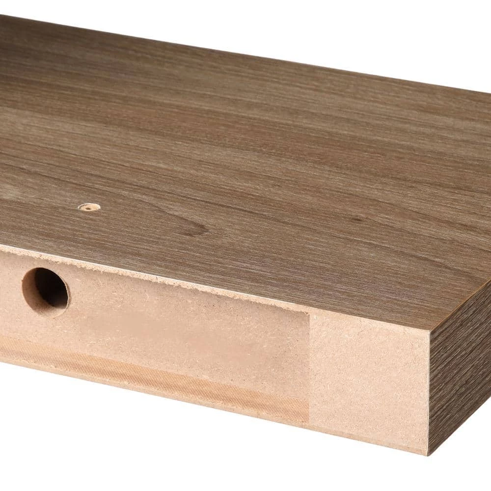 23.6 in. W x 10.2 in. D x 2 in H Driftwood Gray Oak Floating Shelf by Home Decorators Collection - Image 2