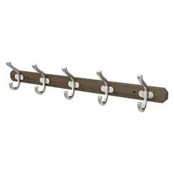 24 in. Graywash and Satin Nickel Hook Rack by Home Decorators Collection