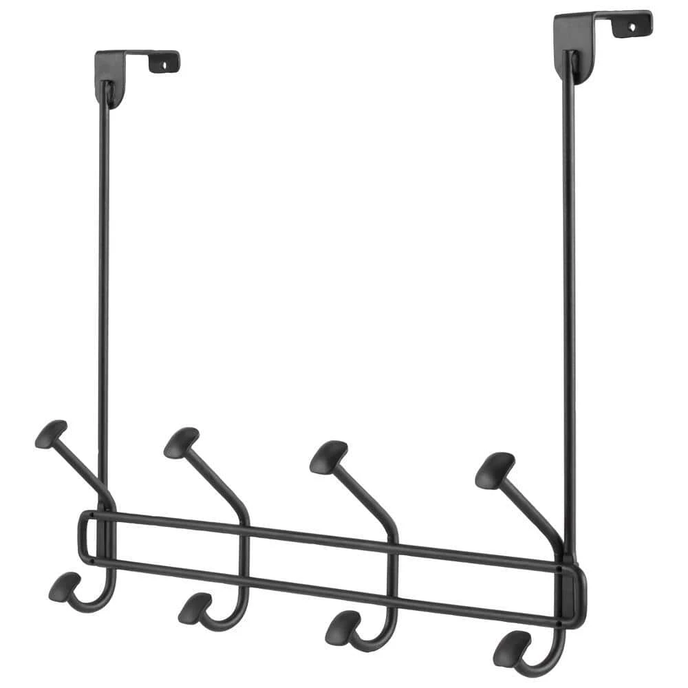 Adjustable Over- The -Door 16 in. Matte Black Hook Rack with 4 Hooks by Home Decorators Collection - Image 2