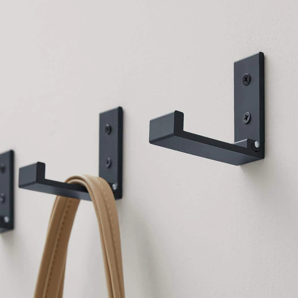 3 in. Matte Black Folding Wall Hooks (4-Pack) by Home Decorators Collection - Image 4