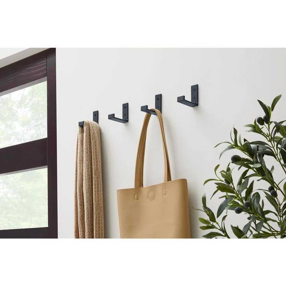 3 in. Matte Black Folding Wall Hooks (4-Pack) by Home Decorators Collection - Image 5