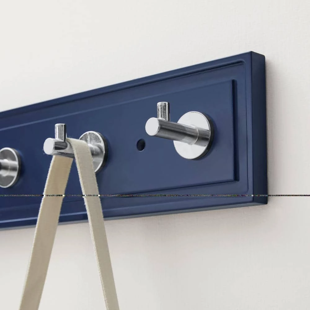 27 in. Royal Blue Hook Rack with 6 Chrome Single Post Hooks by Home Decorators Collection - Image 4