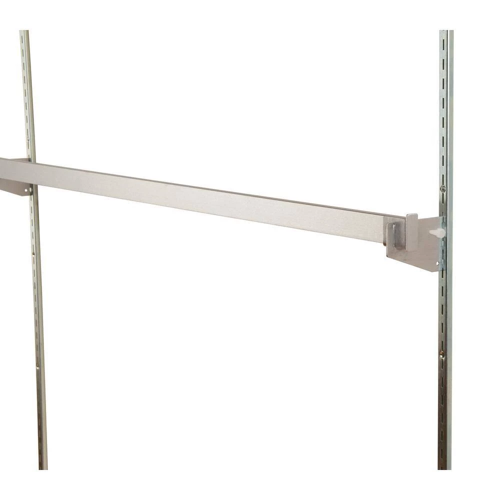 3 in. L Satin Chrome Hangrail Bracket for President Line Slotted Standards by Econoco - Image 2