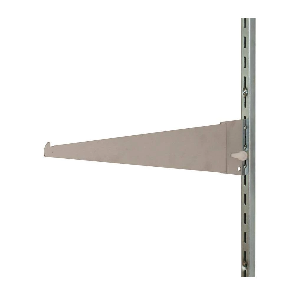 12 in. L Satin Chrome Left Offset Shelf Bracket for President Line Slotted Standards (Pack of 25) by Econoco - Image 2