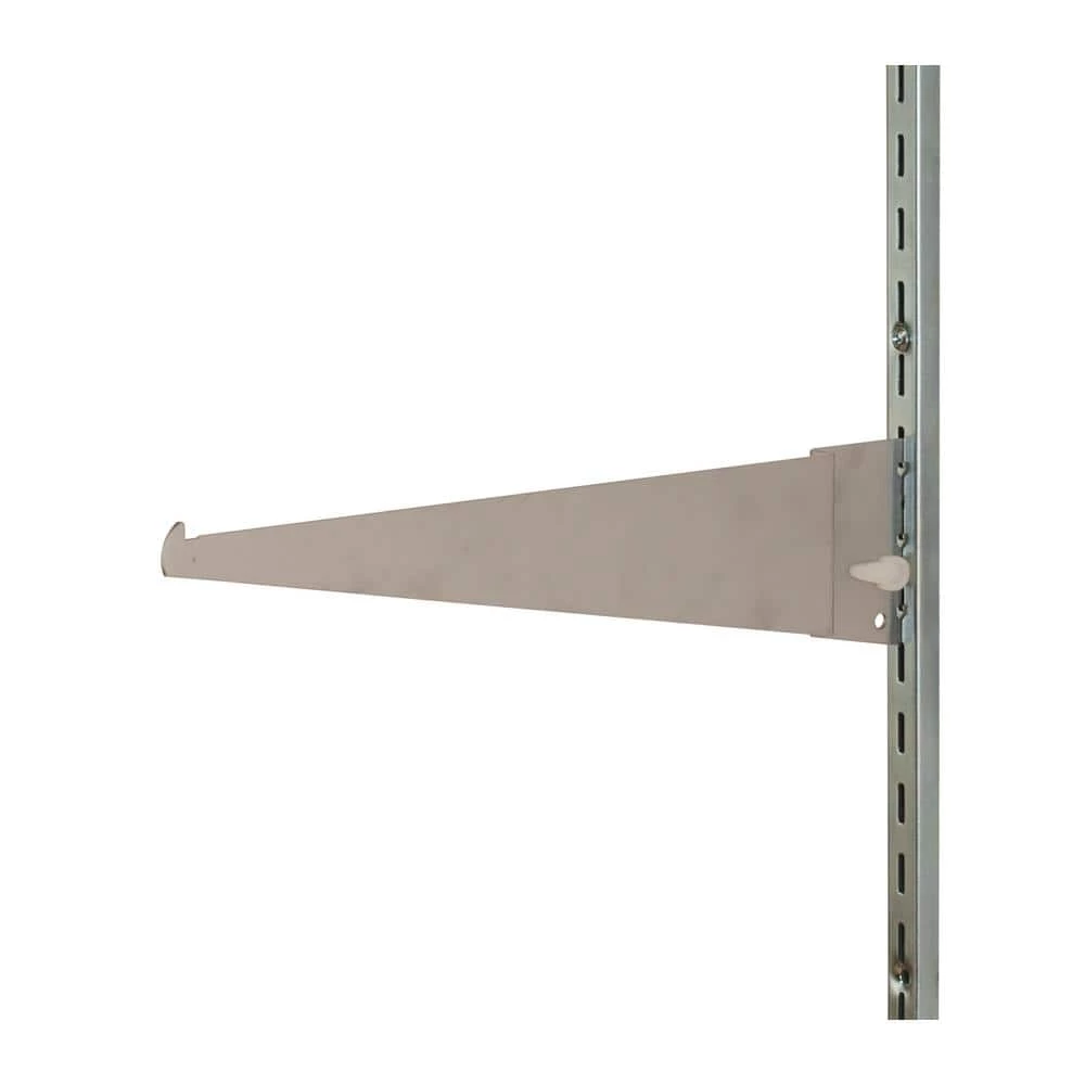12 in. L Satin Chrome Right Offset Shelf Bracket for President Line Slotted Standards (Pack of 25) by Econoco - Image 2