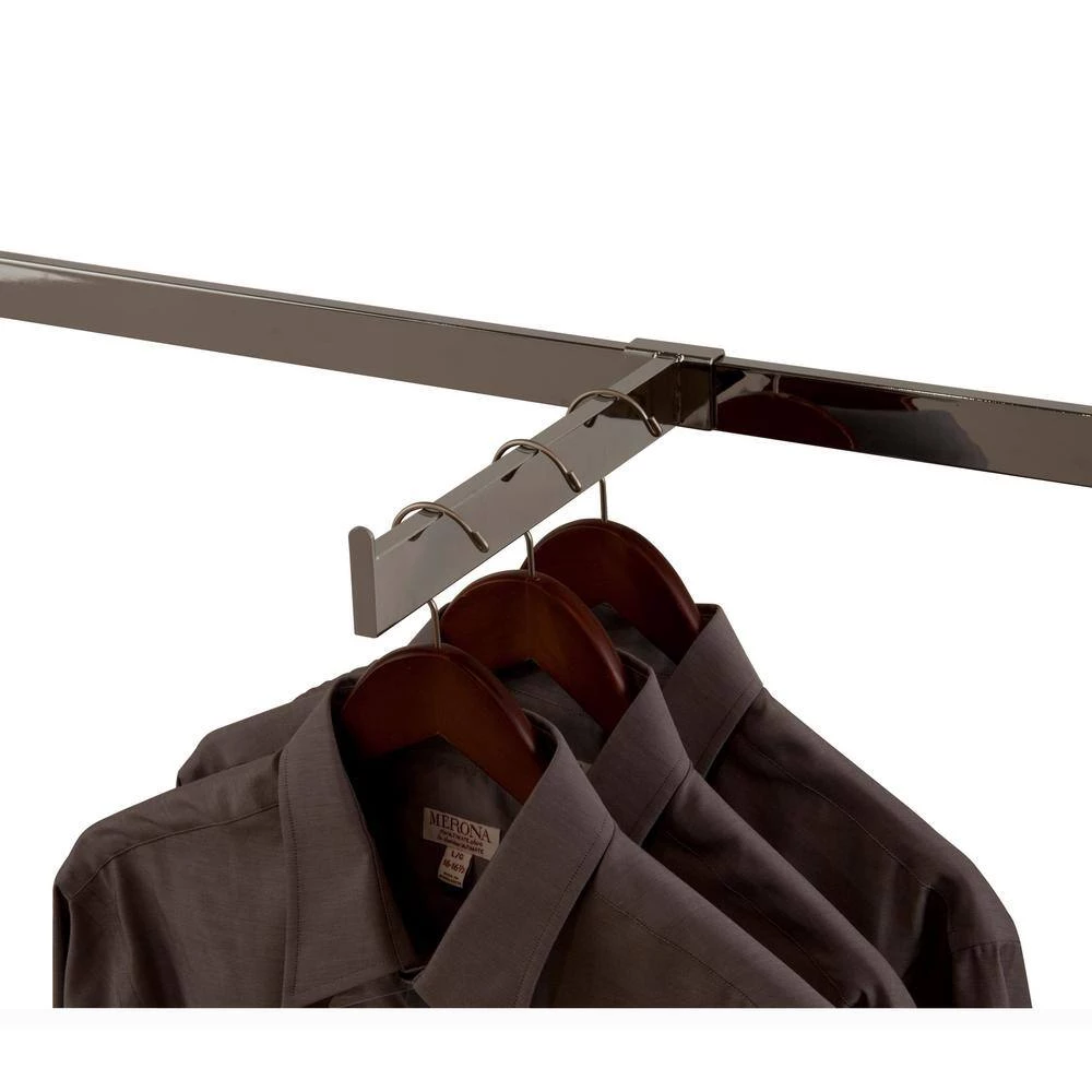 12 in. L Satin Chrome Rectangular Tubing Faceout for Hangrail by Econoco - Image 3