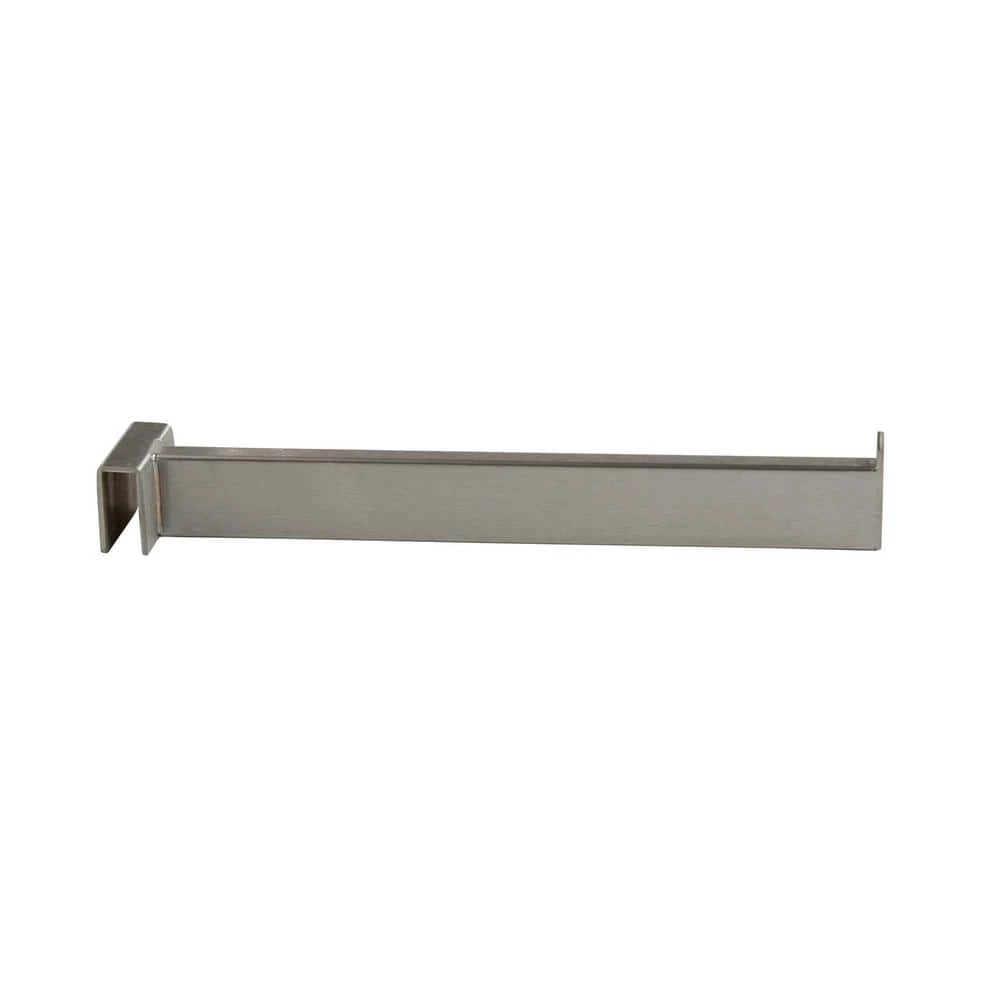 12 in. L Satin Chrome Rectangular Tubing Faceout for Hangrail by Econoco