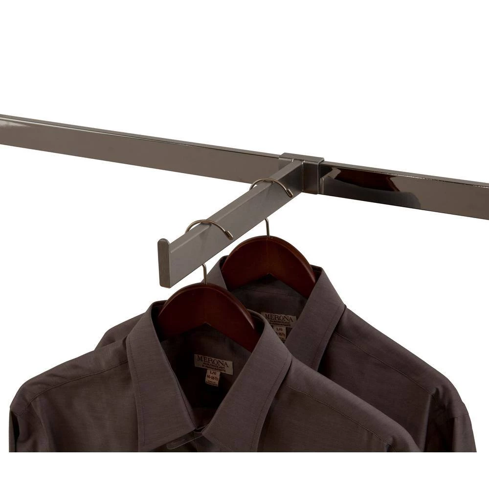 12 in. L Satin Chrome Rectangular Tubing Faceout for Hangrail by Econoco - Image 2