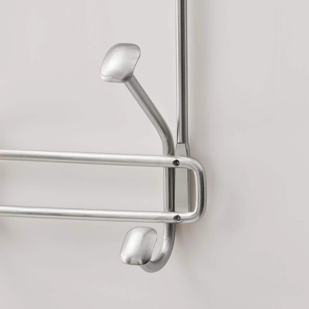 Adjustable Over- The -Door 16 in. Satin Nickel Hook Rack with 4 Hooks by Home Decorators Collection - Image 4