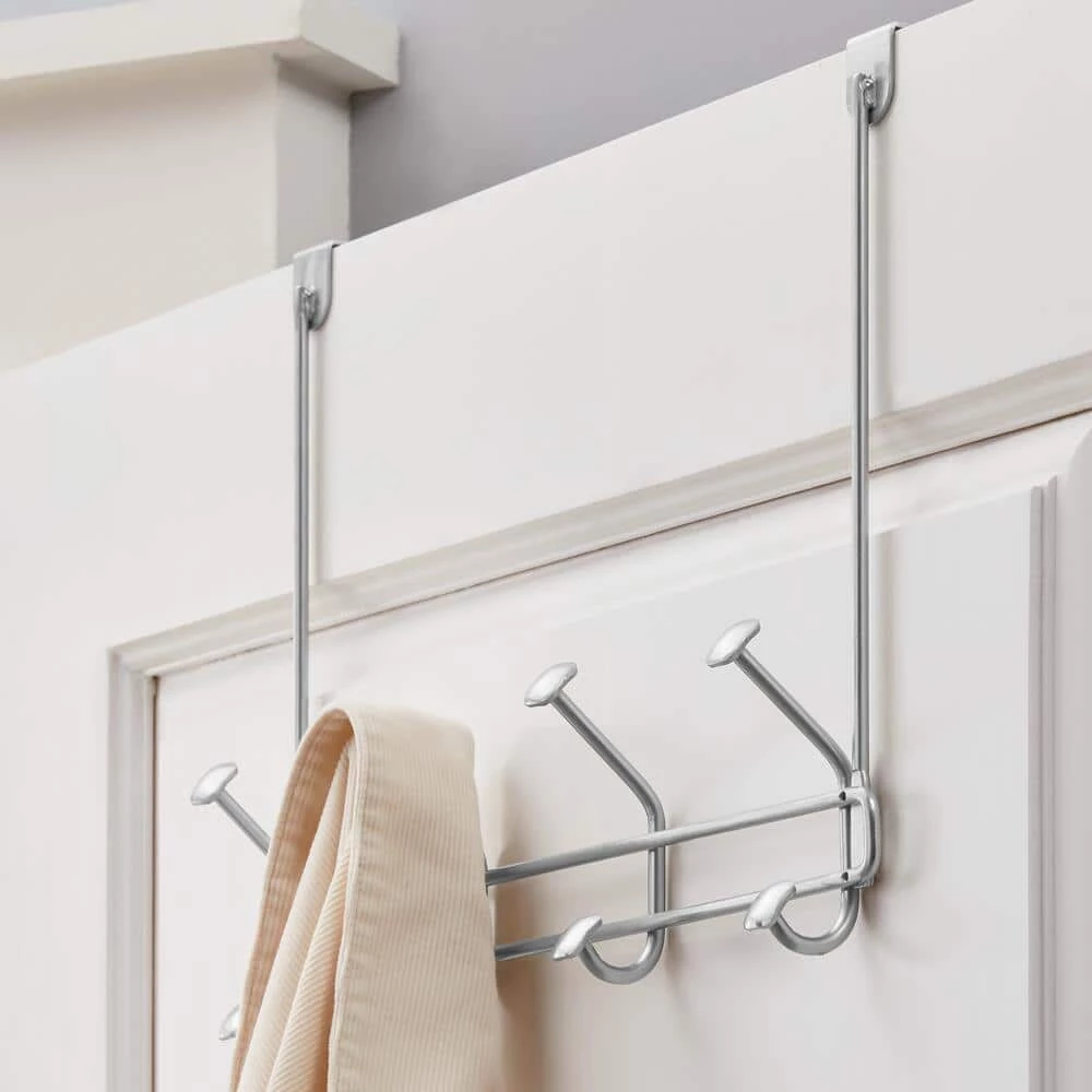 Adjustable Over- The -Door 16 in. Satin Nickel Hook Rack with 4 Hooks by Home Decorators Collection - Image 3