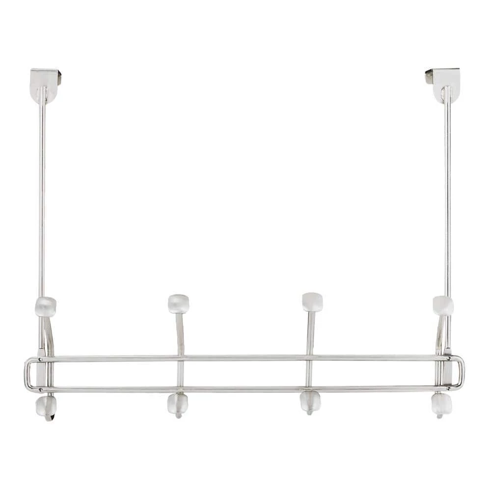 Adjustable Over- The -Door 16 in. Satin Nickel Hook Rack with 4 Hooks by Home Decorators Collection
