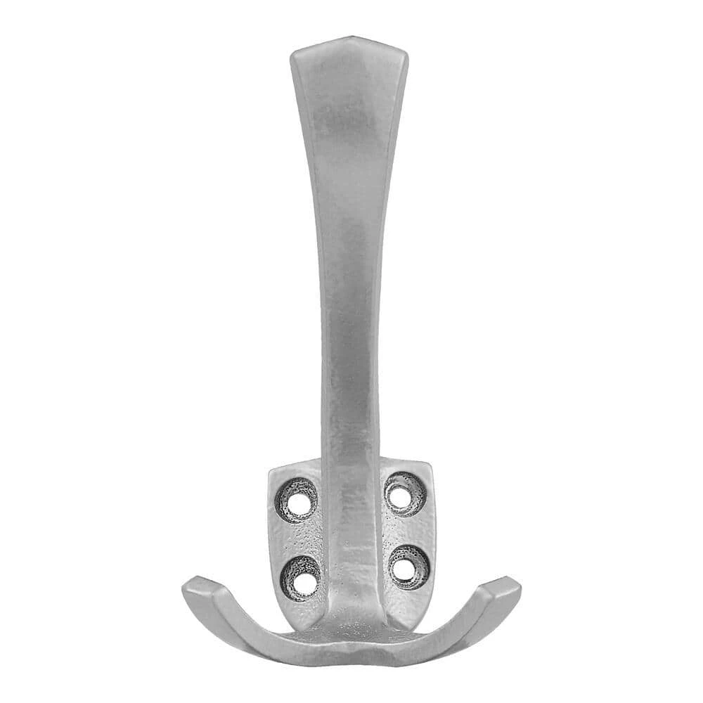 5 in. Satin Nickel Triple Wall Hook (4-Pack) by Home Decorators Collection