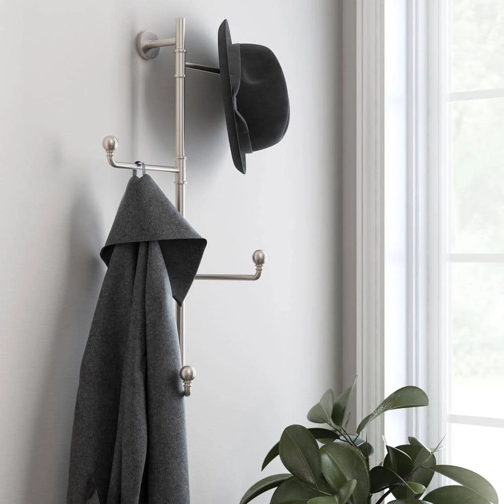 27 in. L Satin Nickel Vertical Metal Hook Rail by Home Decorators Collection - Image 2