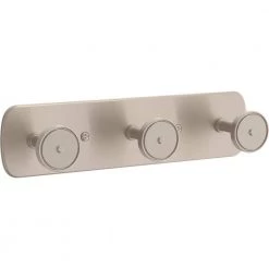 10 in. L Satin Nickel Metal Round Post Hook Rail by Home Decorators Collection