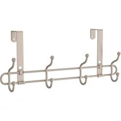 16 in. Satin Nickel Ball End Hook Over-The-Door Hook Rail by Home Decorators Collection