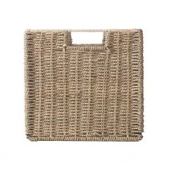 10.5 in. H x 11 in. W x 11 in. D Brown Wicker Cube Storage Bin 3-Pack by Home Decorators Collection
