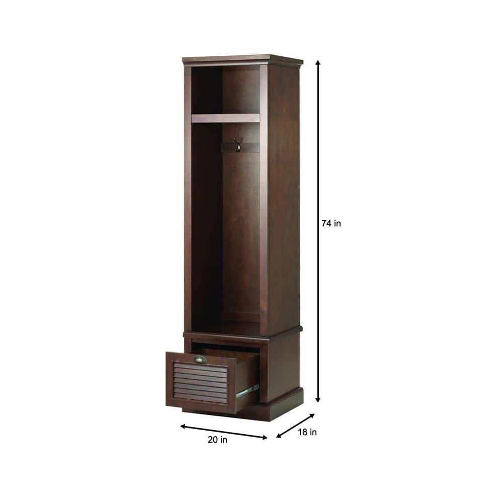 Shutter Modular Smokey Brown Open Right Locker (74 in. H x 20 in. W x 18 in. D) by Home Decorators Collection - Image 2