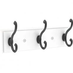 10 in. L White and Black Scroll Hook Rail by Home Decorators Collection