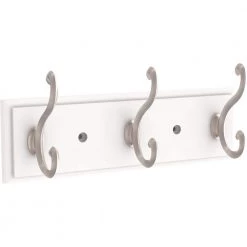 10 in. L White and Nickel Scroll Hook Rail by Home Decorators Collection