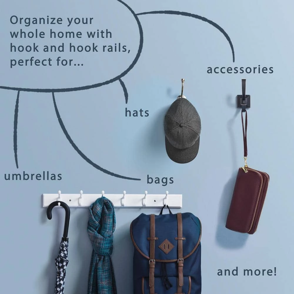 9 in. L White and Nickel Key Rail by Home Decorators Collection - Image 5