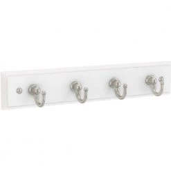 9 in. L White and Nickel Key Rail by Home Decorators Collection
