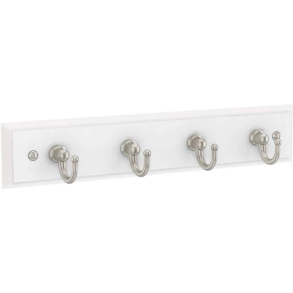 9 in. L White and Nickel Key Rail by Home Decorators Collection