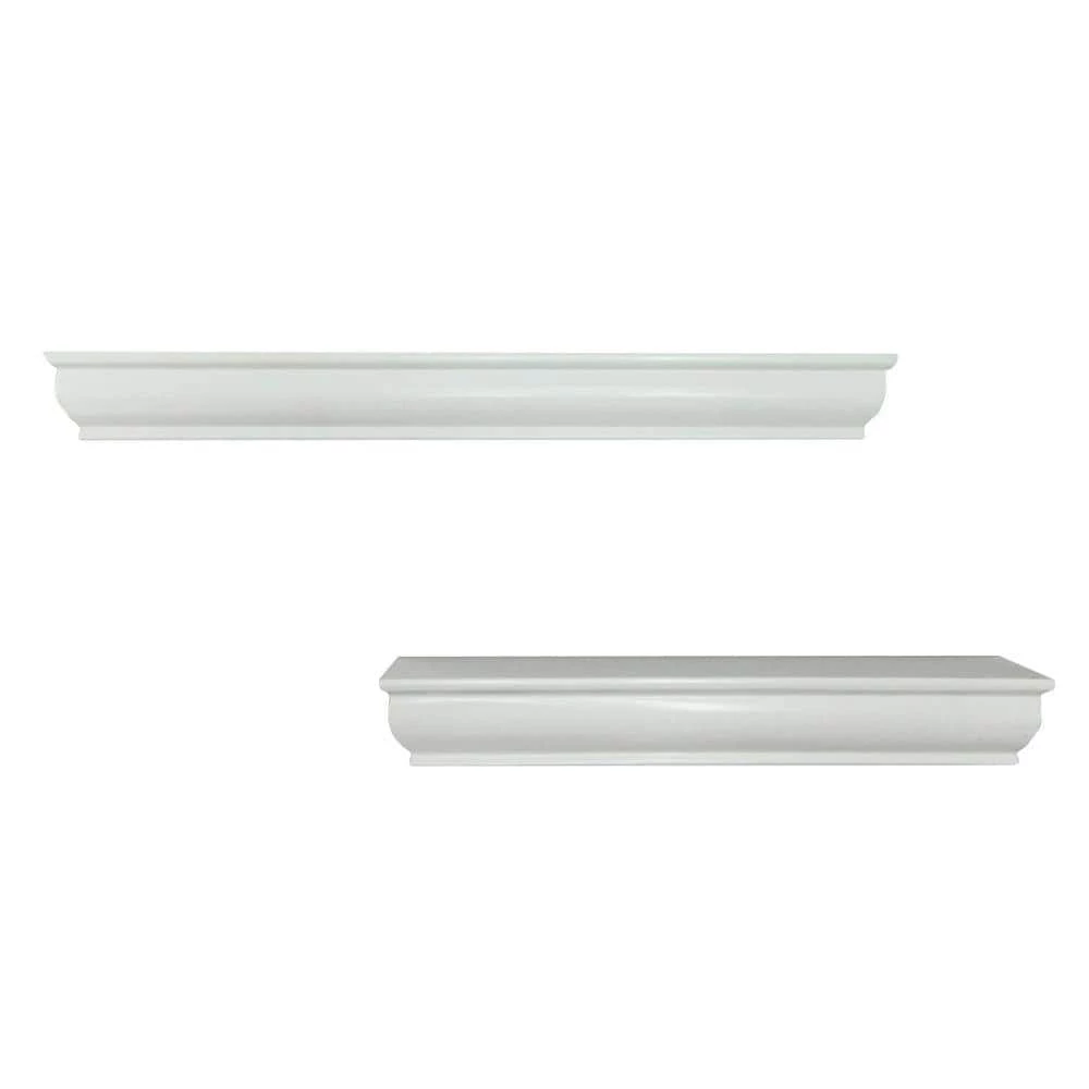 14/18 in. L x 1.75 in. W Profile Floating White Ledge (2-Piece) by Home Decorators Collection