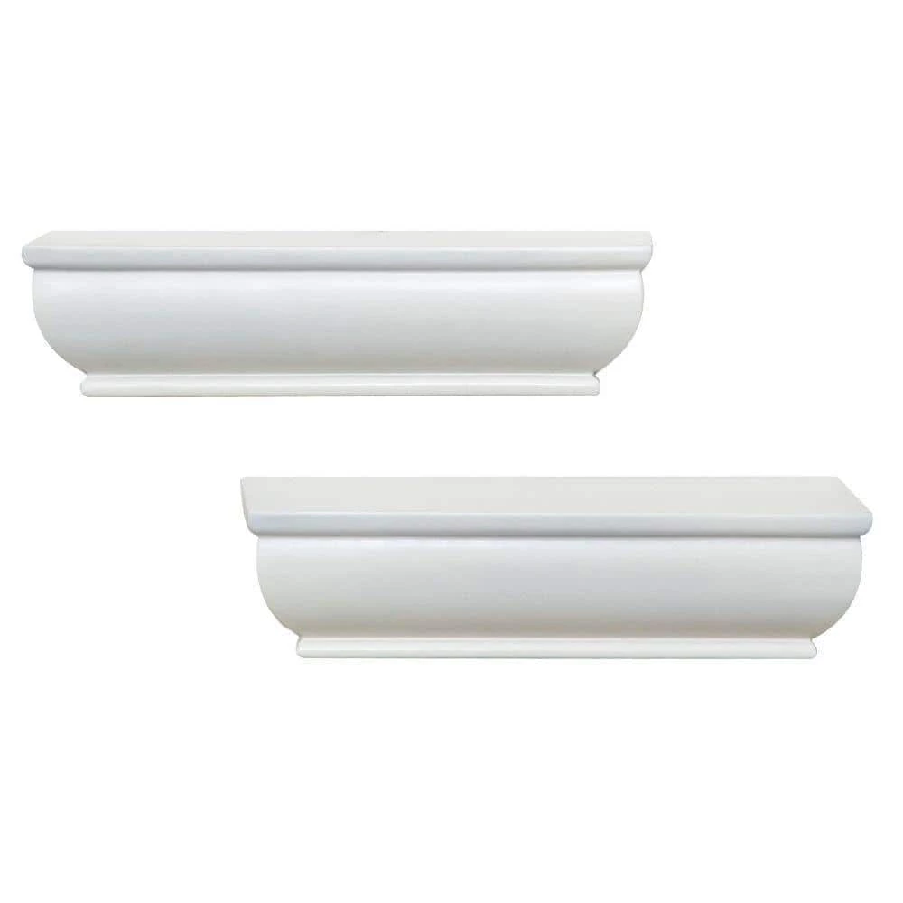 2-Shelf 8 in. L x 4 in. W Profile White Ledge by Home Decorators Collection