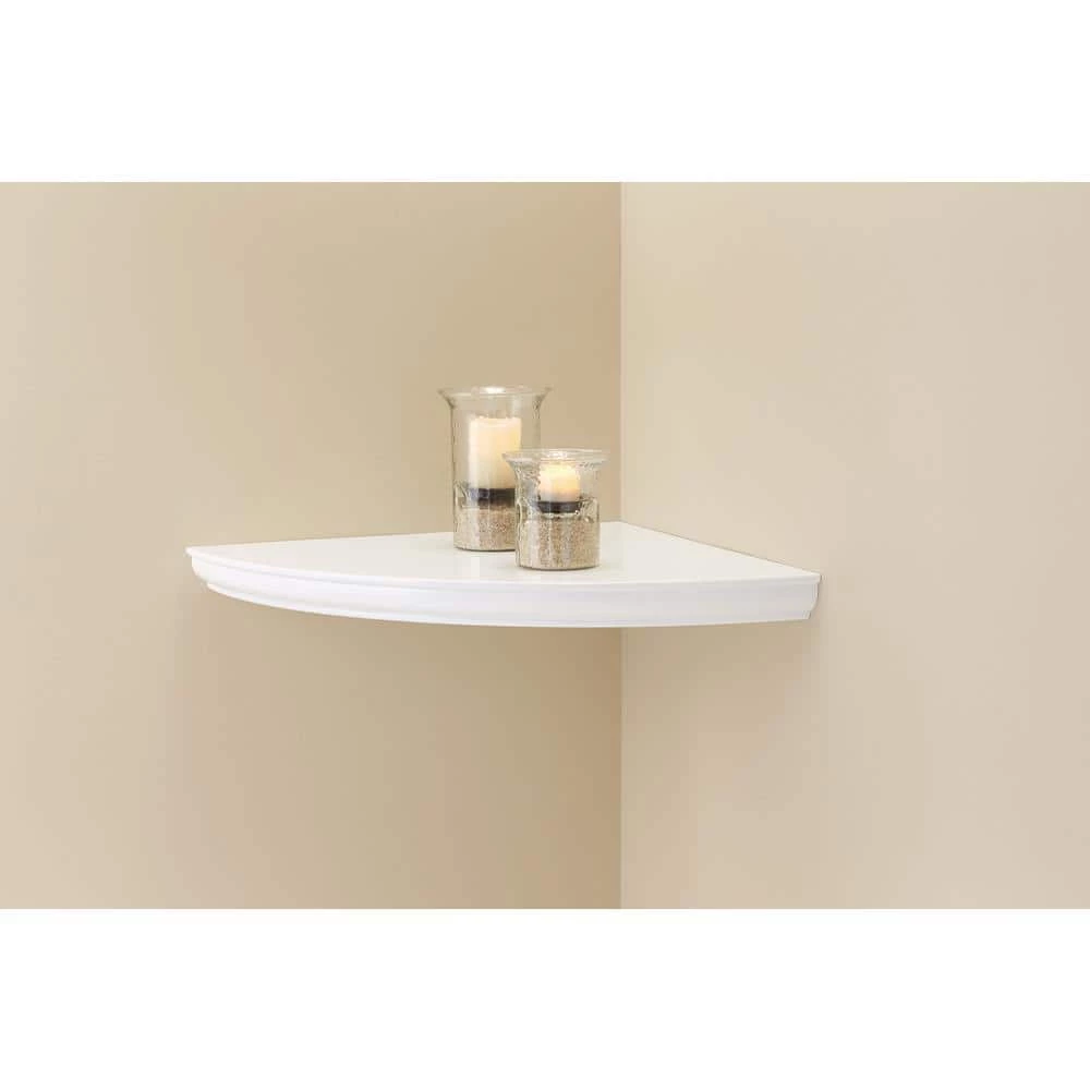 18 in. L x 18 in. W Profile White Corner Shelf by Home Decorators Collection - Image 3