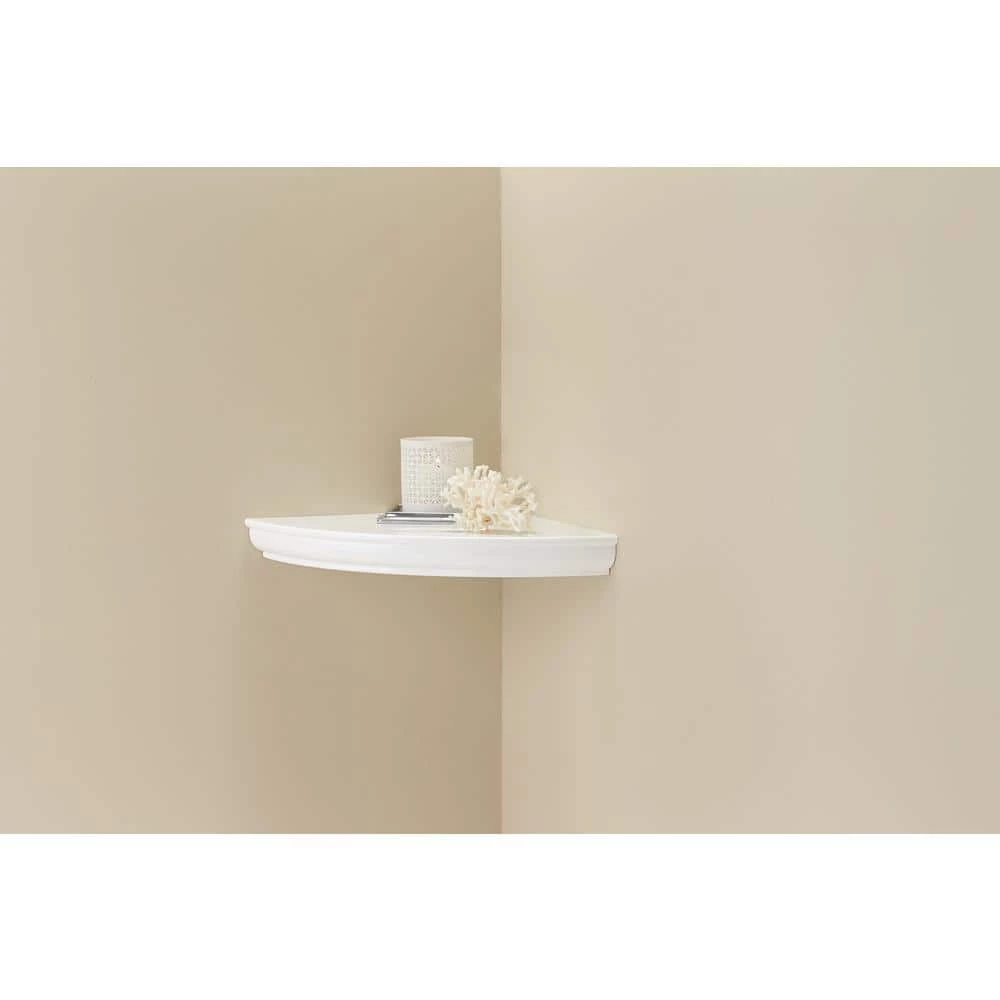 12 in. L x 12 in. W x 1.75 in. H Profile White Corner Shelf by Home Decorators Collection - Image 3