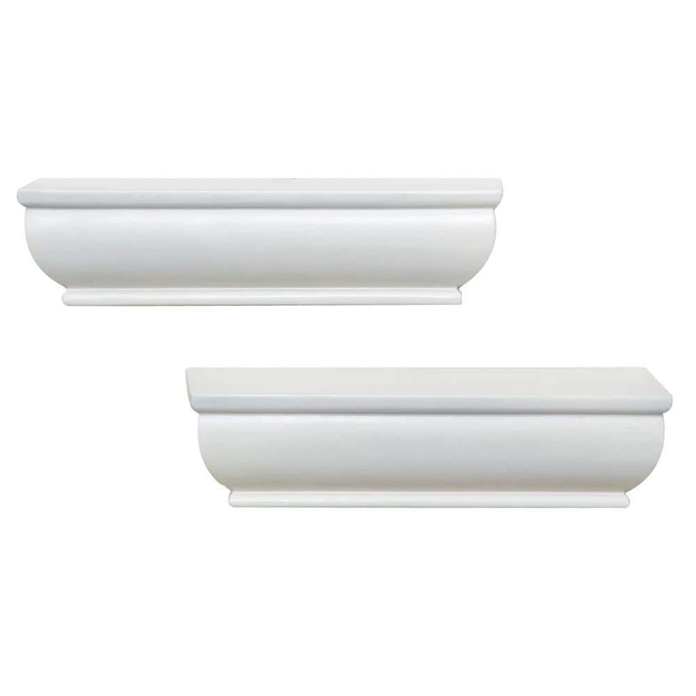 8 in. L x 1.75 in. H White Floating Ledge (2-Pack) by Home Decorators Collection